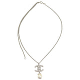 Chanel CC Pearl Drop Necklace Front
