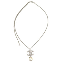 Chanel CC Pearl Drop Necklace Front
