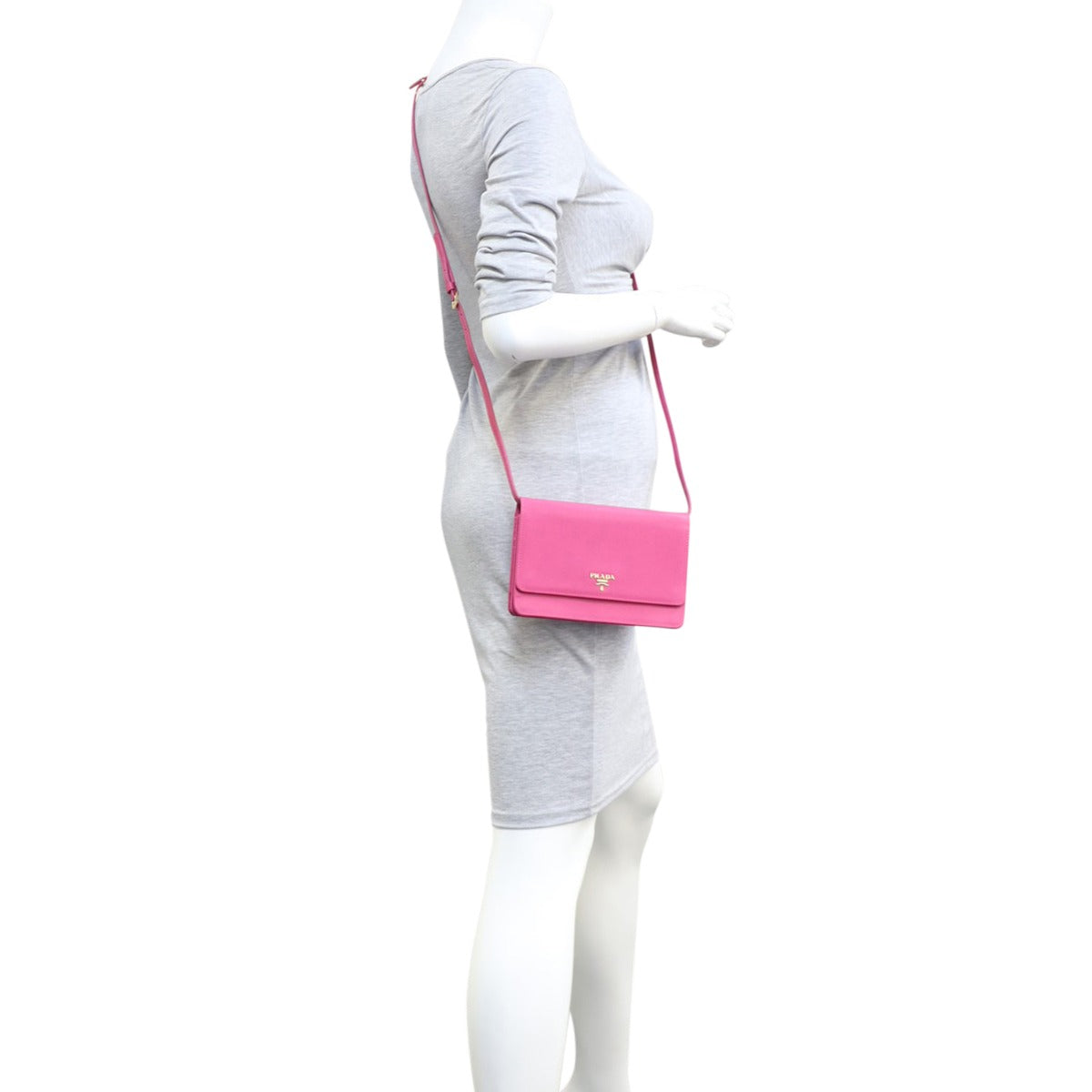 Prada Saffiano Wallet on Strap Mannequin


