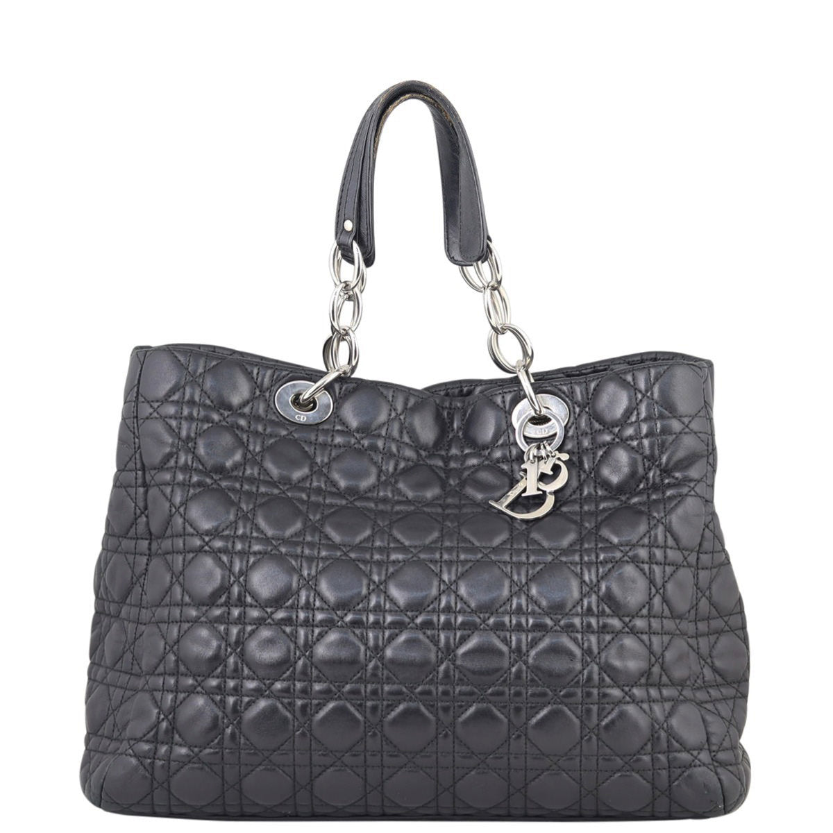 Dior Cannage Soft Shopping Tote Large Hardware Front