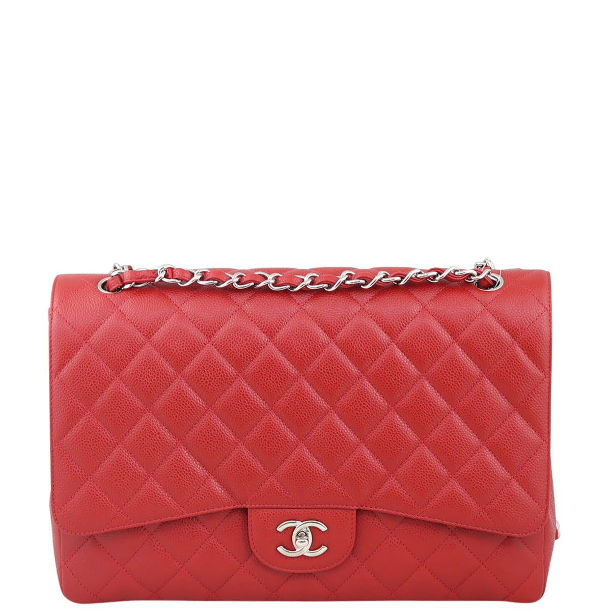 Chanel Classic Single Flap Maxi (red) Front
