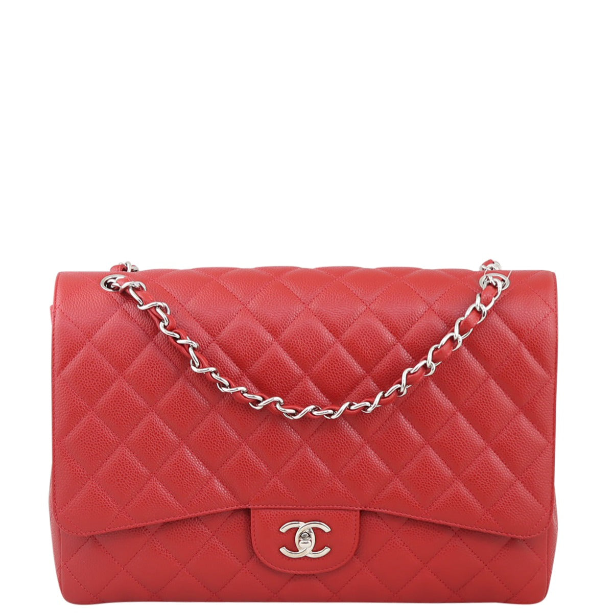 Chanel Classic Single Flap Maxi (red) Front
