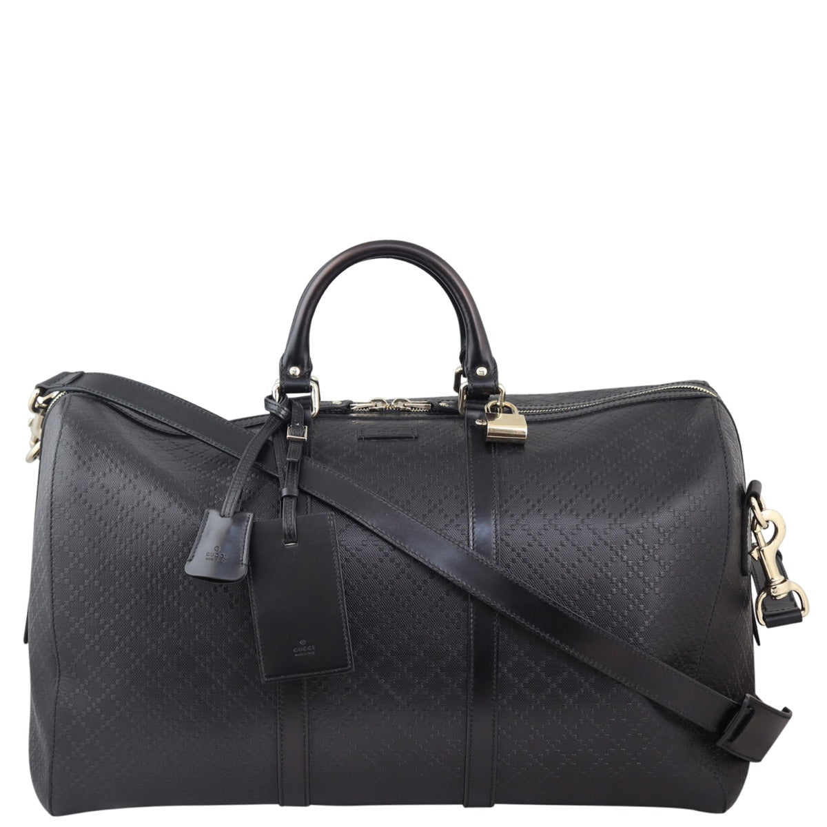 Gucci Bright Diamante Carry-On Duffle Bag (black) Front
