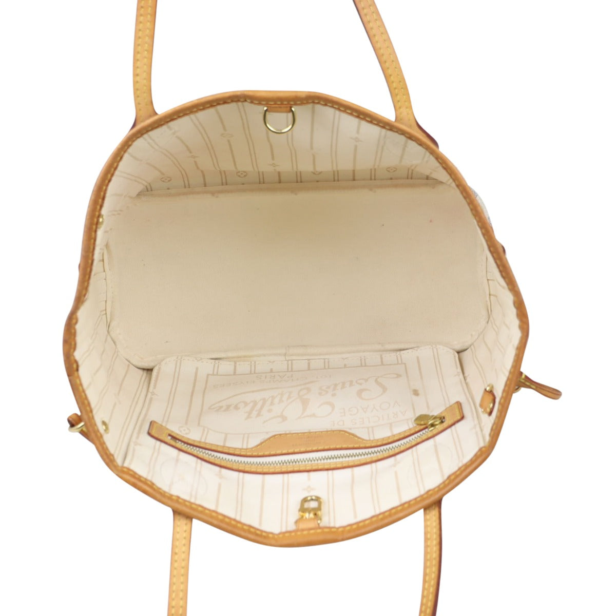 Louis Vuitton Neverfull PM Damier Azur Whole interior
