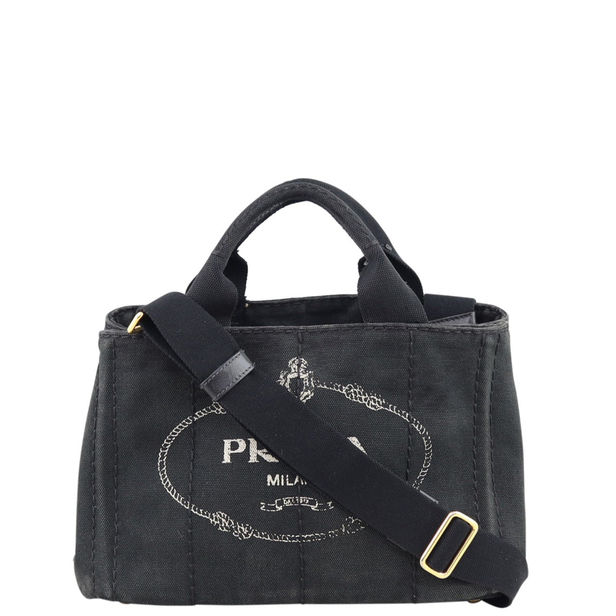 Prada Canapa Logo Tote Small Front
