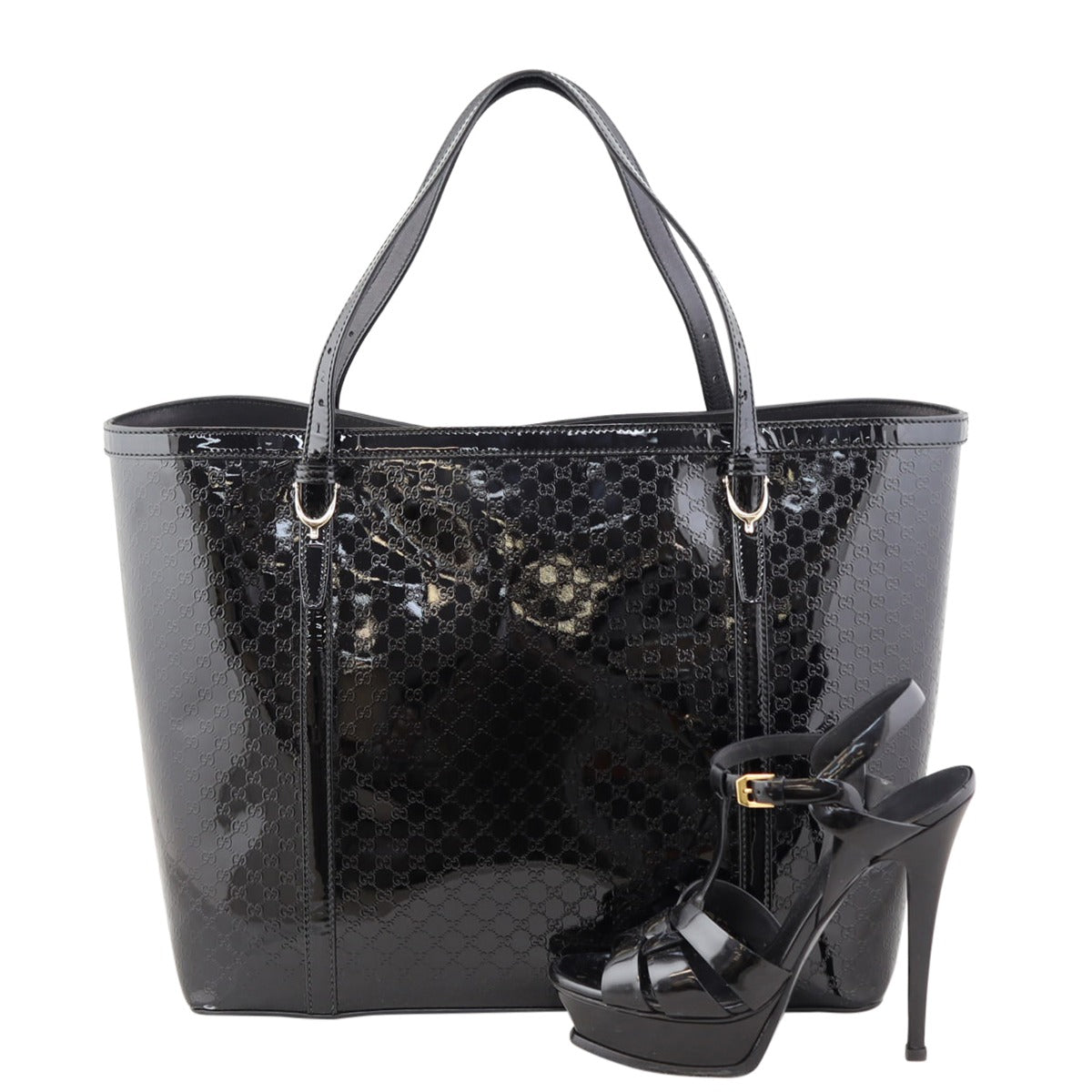 Gucci Microguccissima Patent Nice Tote Shoe
