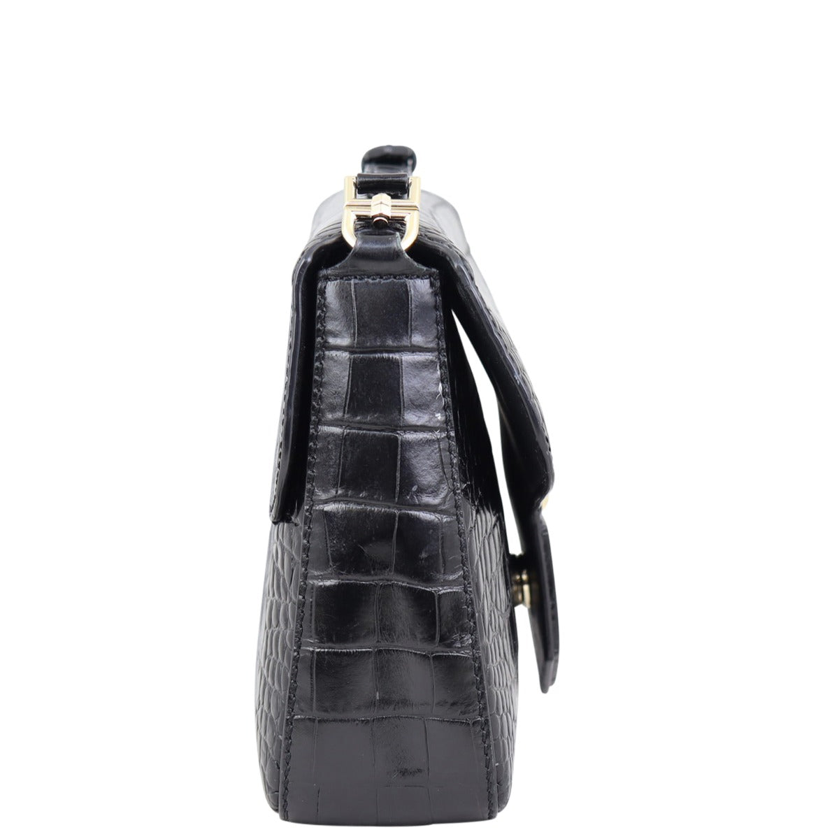 Givenchy Croc-Embossed Nobile Crossbody Side
