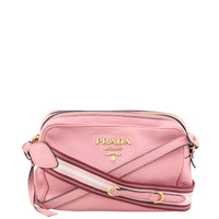 Prada Vitello Daino Double Zip Camera Bag Front