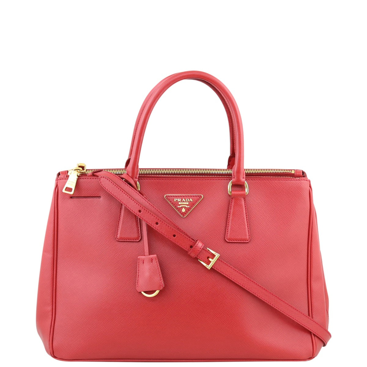 Prada Saffiano Lux Galleria Double Zip Tote Medium Front
