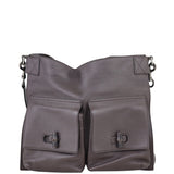 Gucci Bamboo Leather Messenger Bag Front
