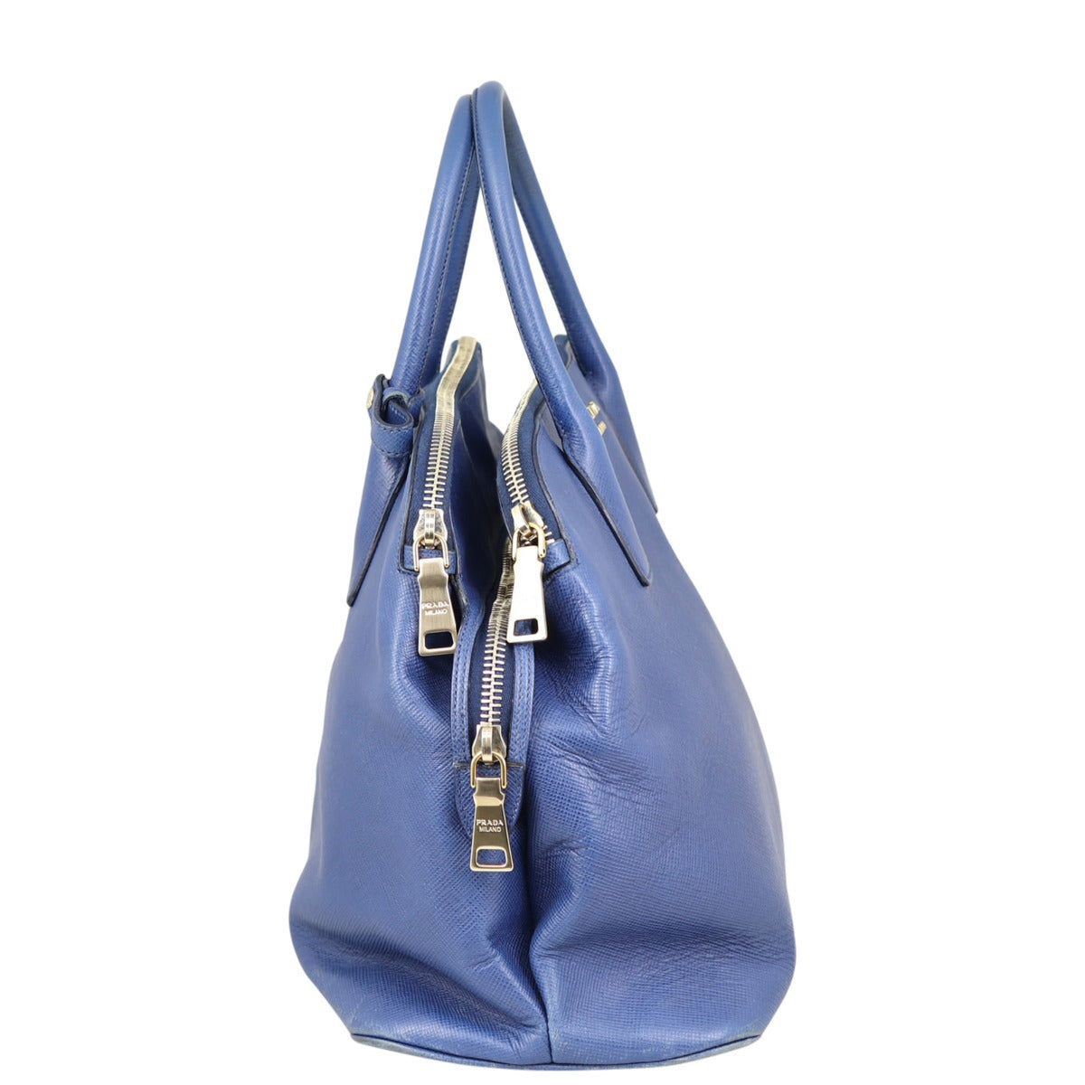 Prada Saffiano Cuir Triple Zip Dome Bag Side