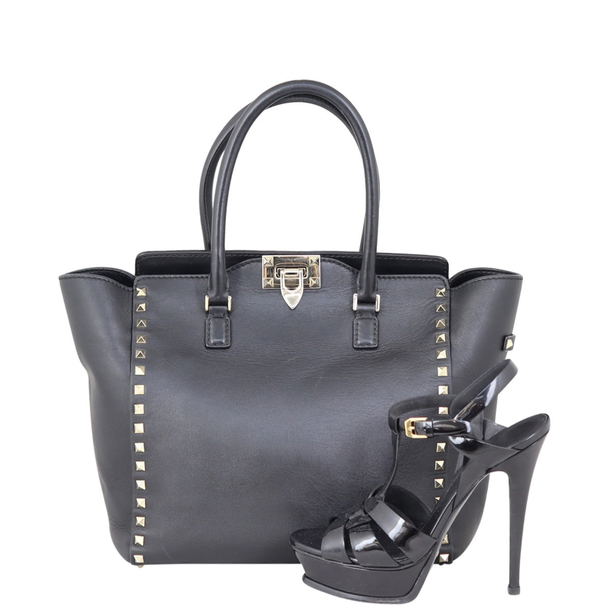 Valentino Rockstud Pagoda Tote Shoe
