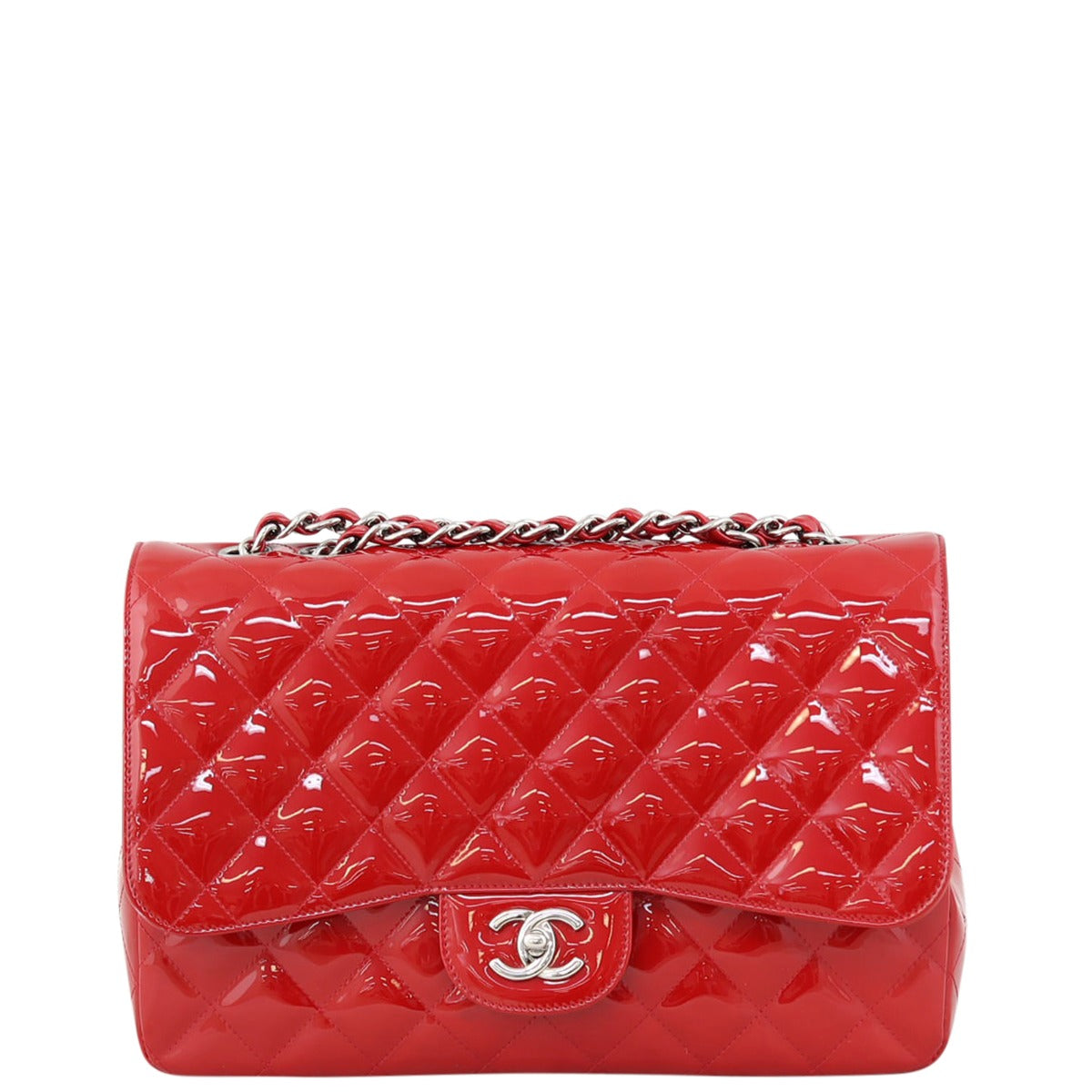 Chanel Classic Single Flap Jumbo Patent Front
