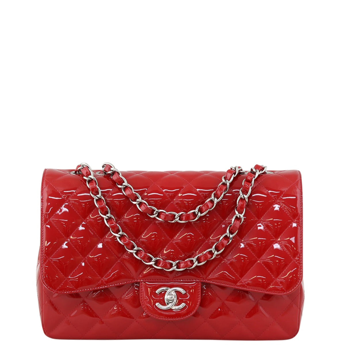 Chanel Classic Single Flap Jumbo Patent Front
