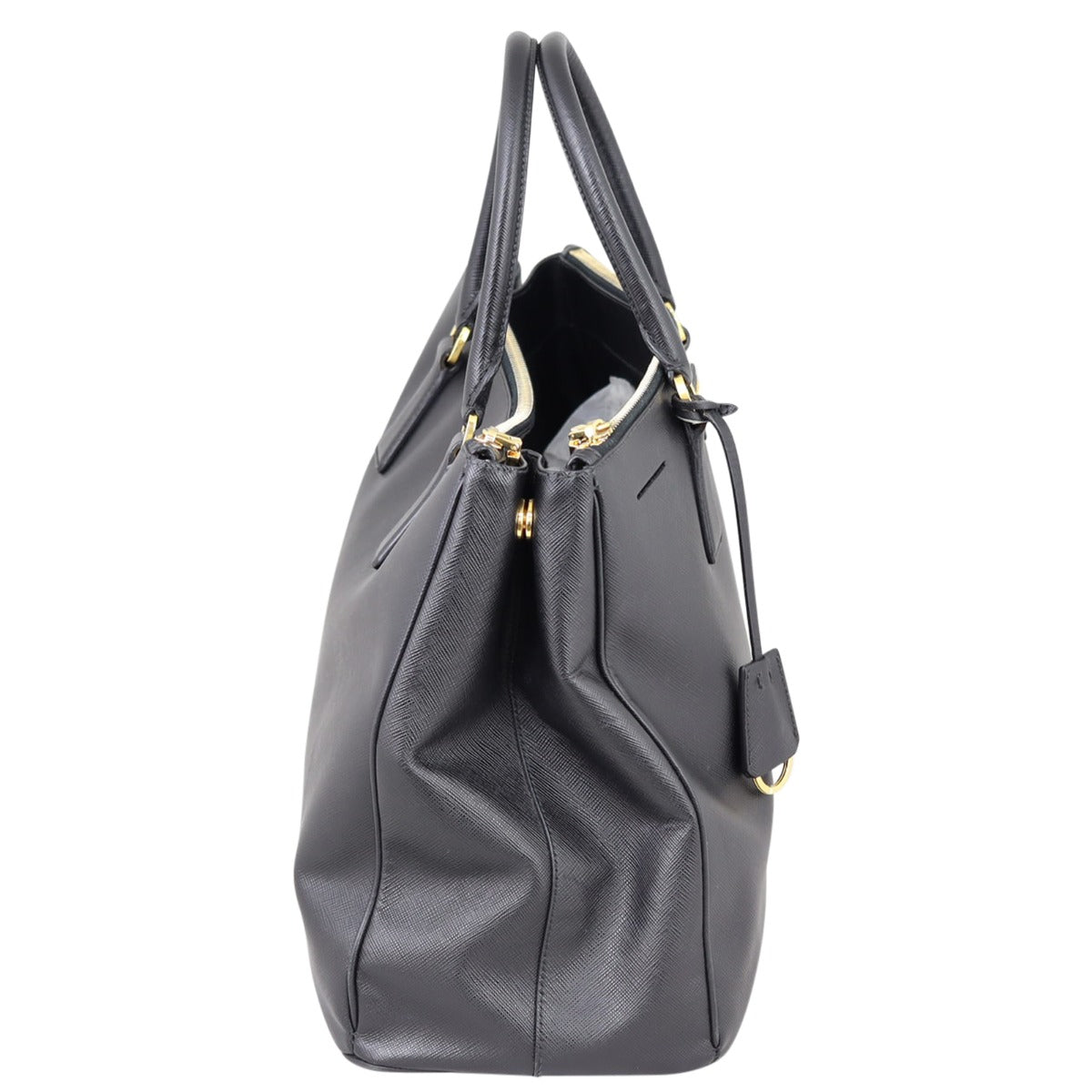 Prada Saffiano Lux Galleria Double Zip Tote Large Side
