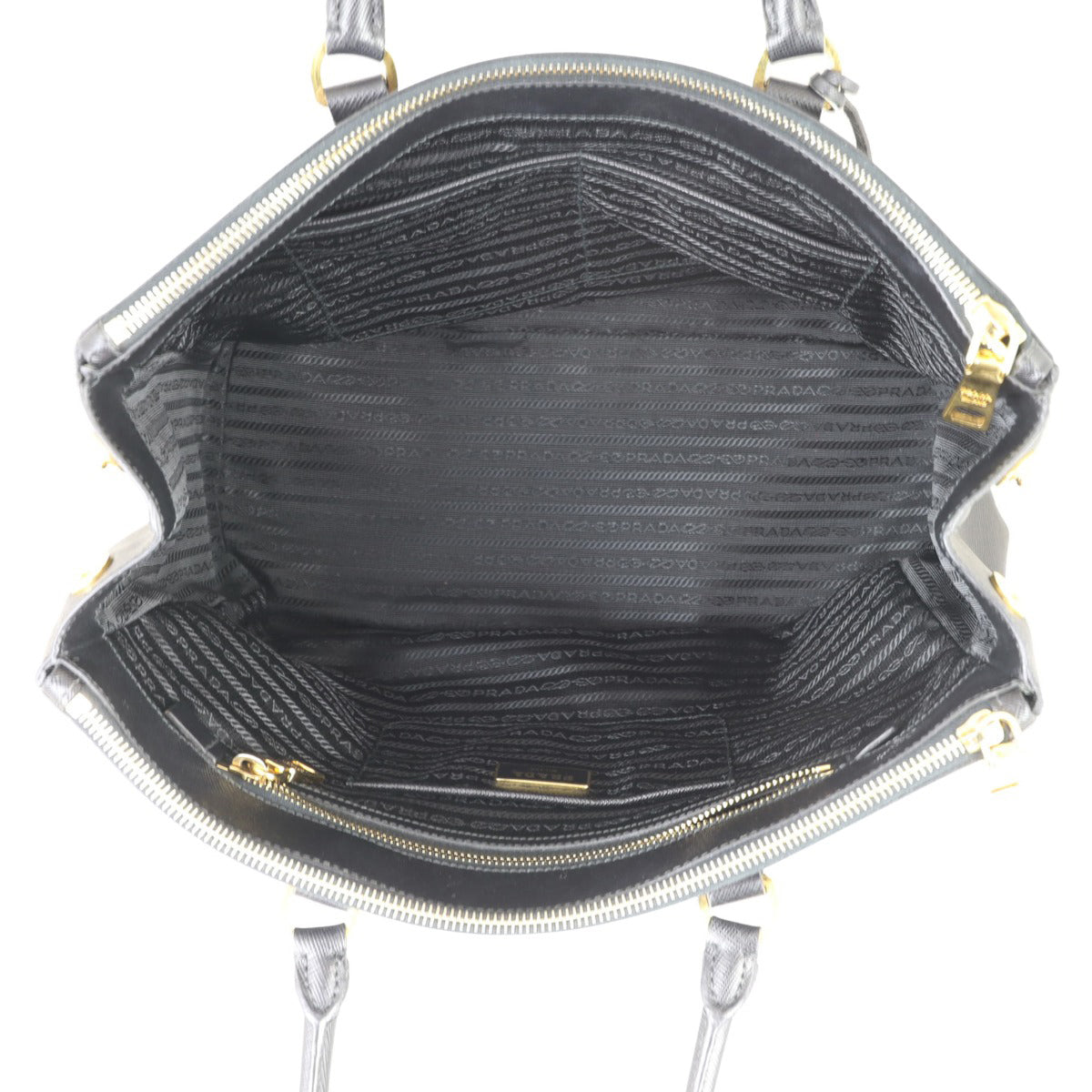 Prada Saffiano Lux Galleria Double Zip Tote Large Whole interior
