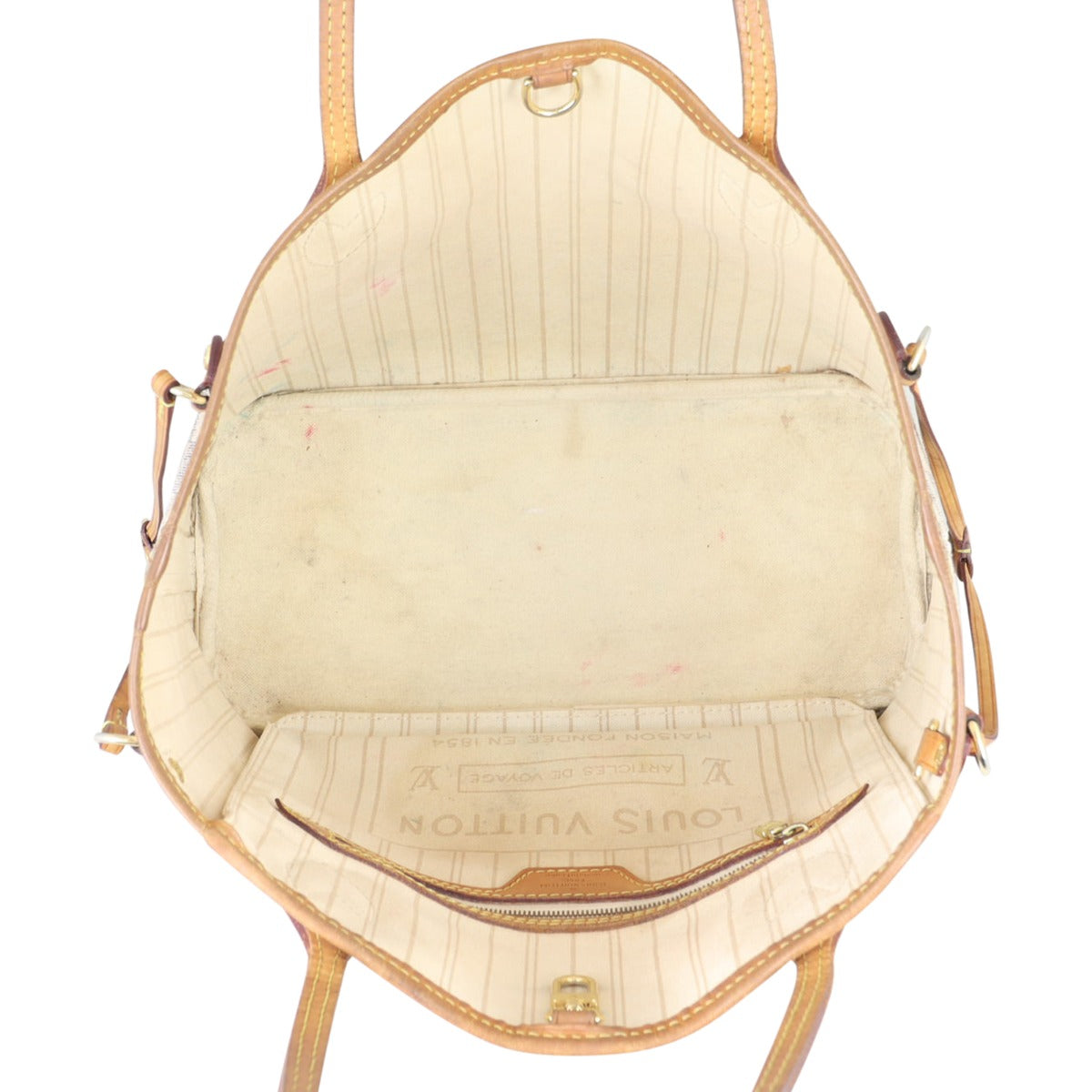 Louis Vuitton Neverfull PM Damier Azur Whole interior
