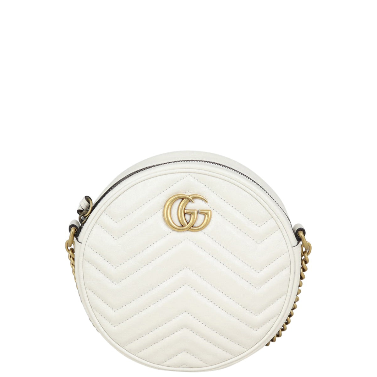 Gucci GG Marmont Round Chain Shoulder Bag Front
