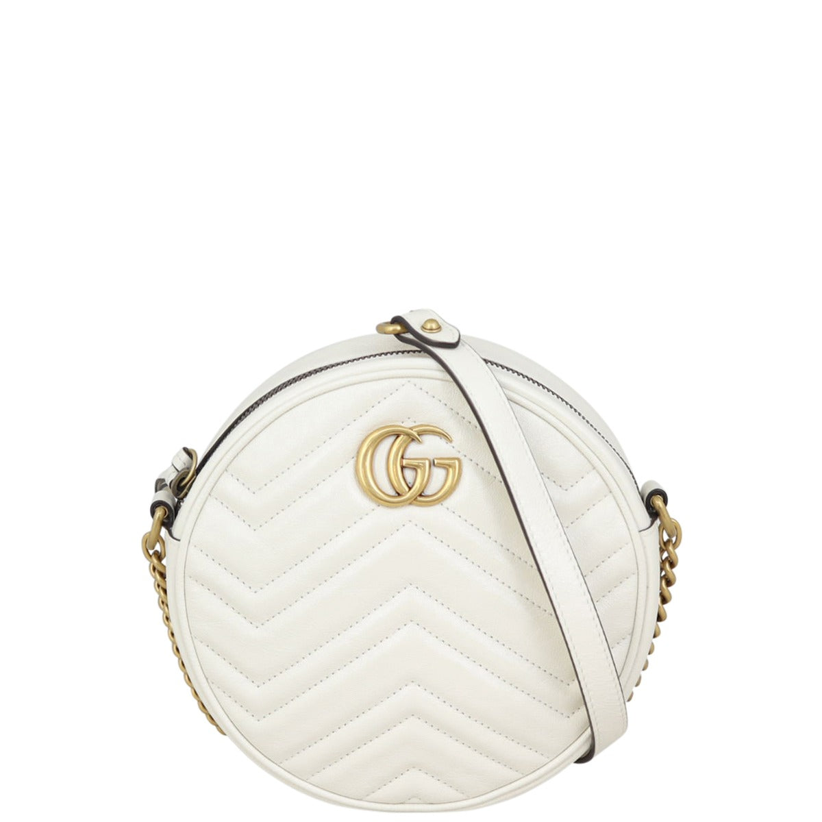 Gucci GG Marmont Round Chain Shoulder Bag Front
