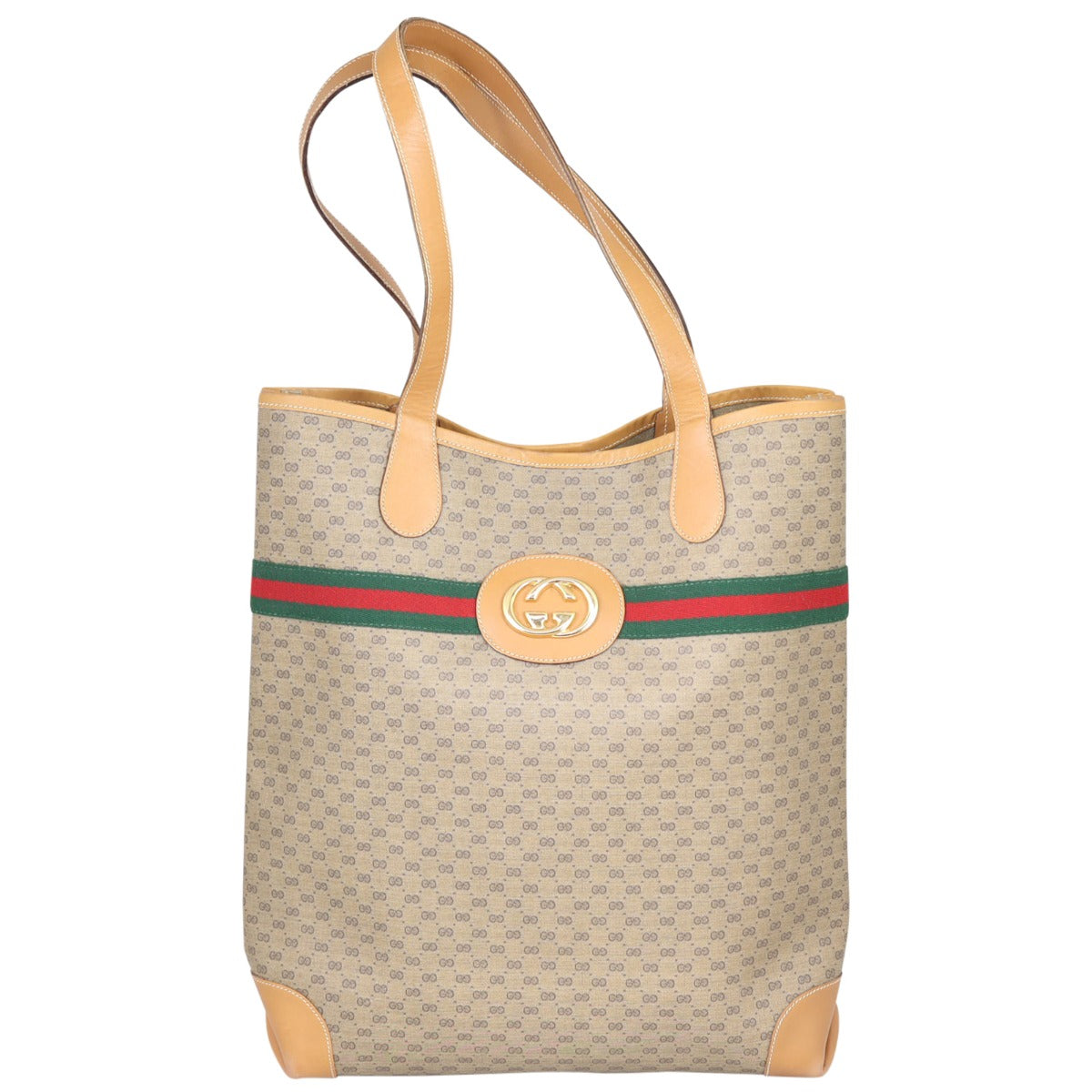 Gucci GG Web Sherry Line Tote Front
