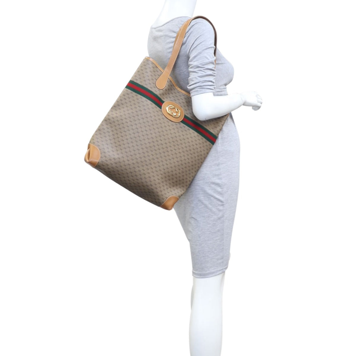 Gucci GG Web Sherry Line Tote Mannequin
