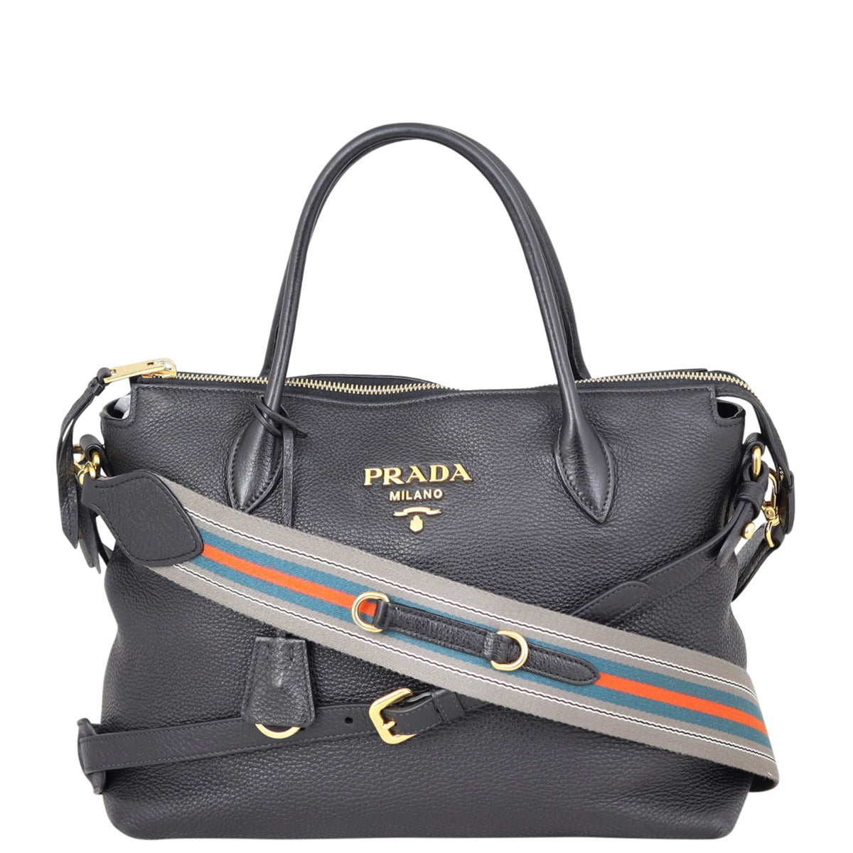 Prada Vitello Daino Zip Tote Front
