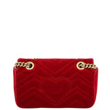 Gucci GG Marmont Velvet Mini Shoulder Bag Back

