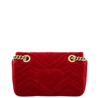 Gucci GG Marmont Velvet Mini Shoulder Bag Back

