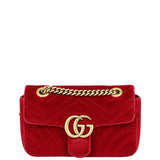 Gucci GG Marmont Velvet Mini Shoulder Bag Front
