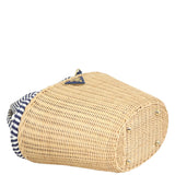 Prada Wicker and Striped Canvas Tote Corner
