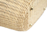 Prada Wicker and Striped Canvas Tote Corner
