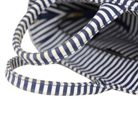 Prada Wicker and Striped Canvas Tote Corner
