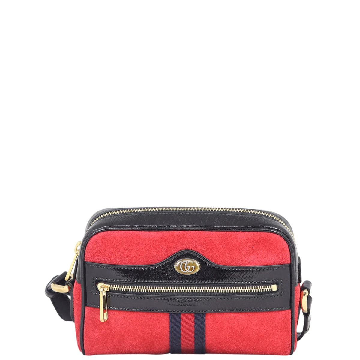 Gucci Ophidia Mini Suede Shoulder Bag Front

