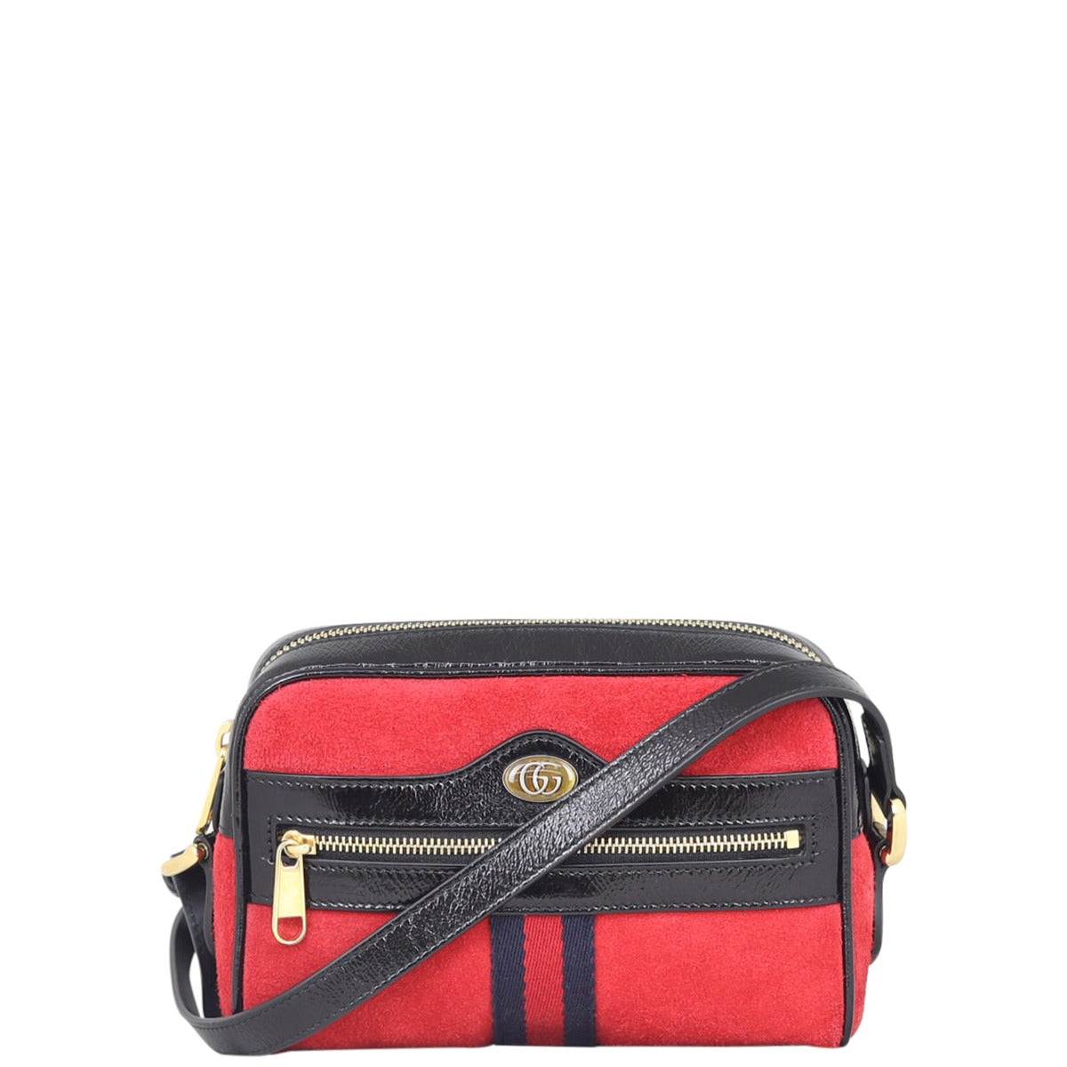 Gucci Ophidia Mini Suede Shoulder Bag Front
