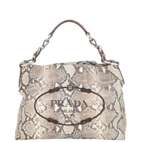 Prada Python Logo Hobo Front
