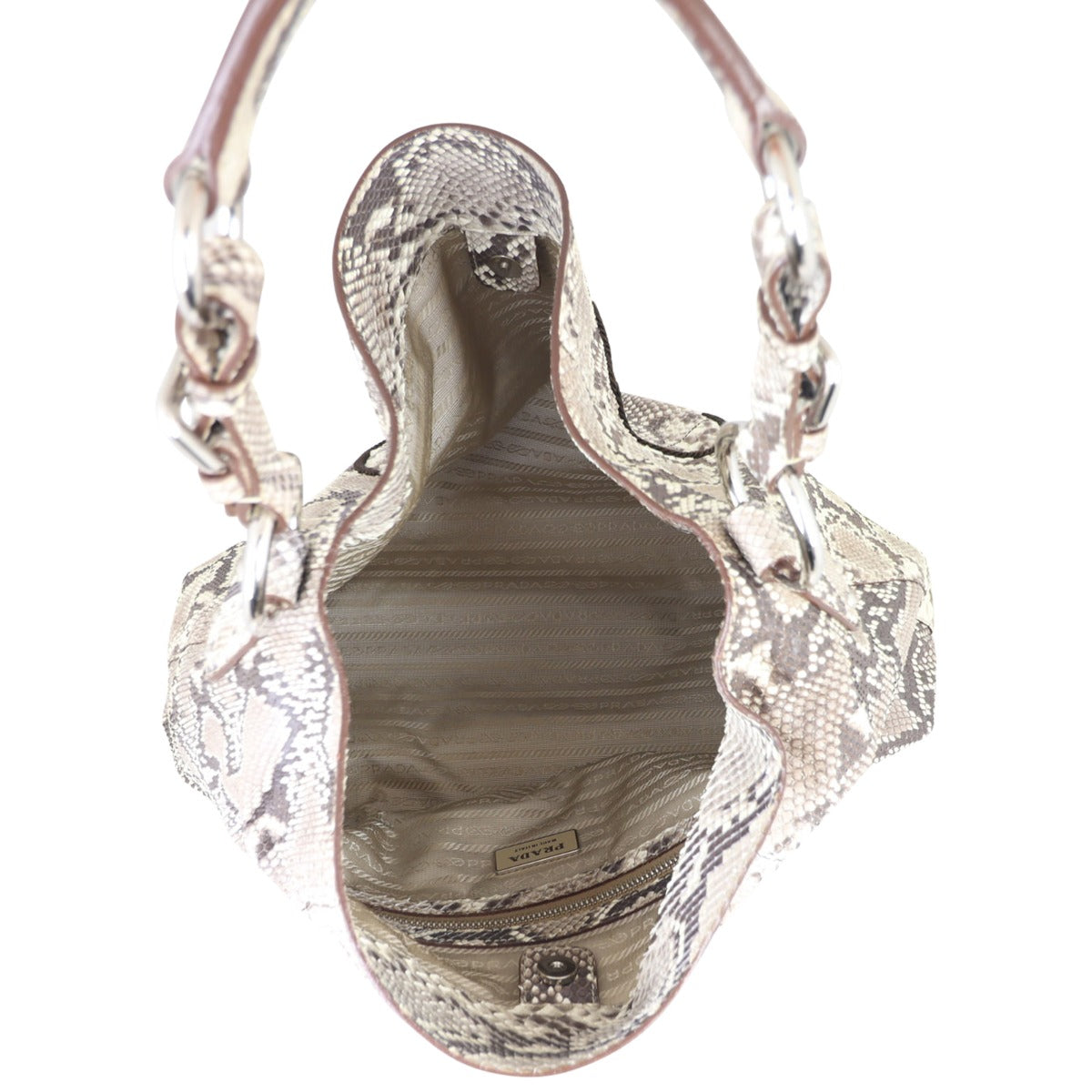Prada Python Logo Hobo Whole interior

