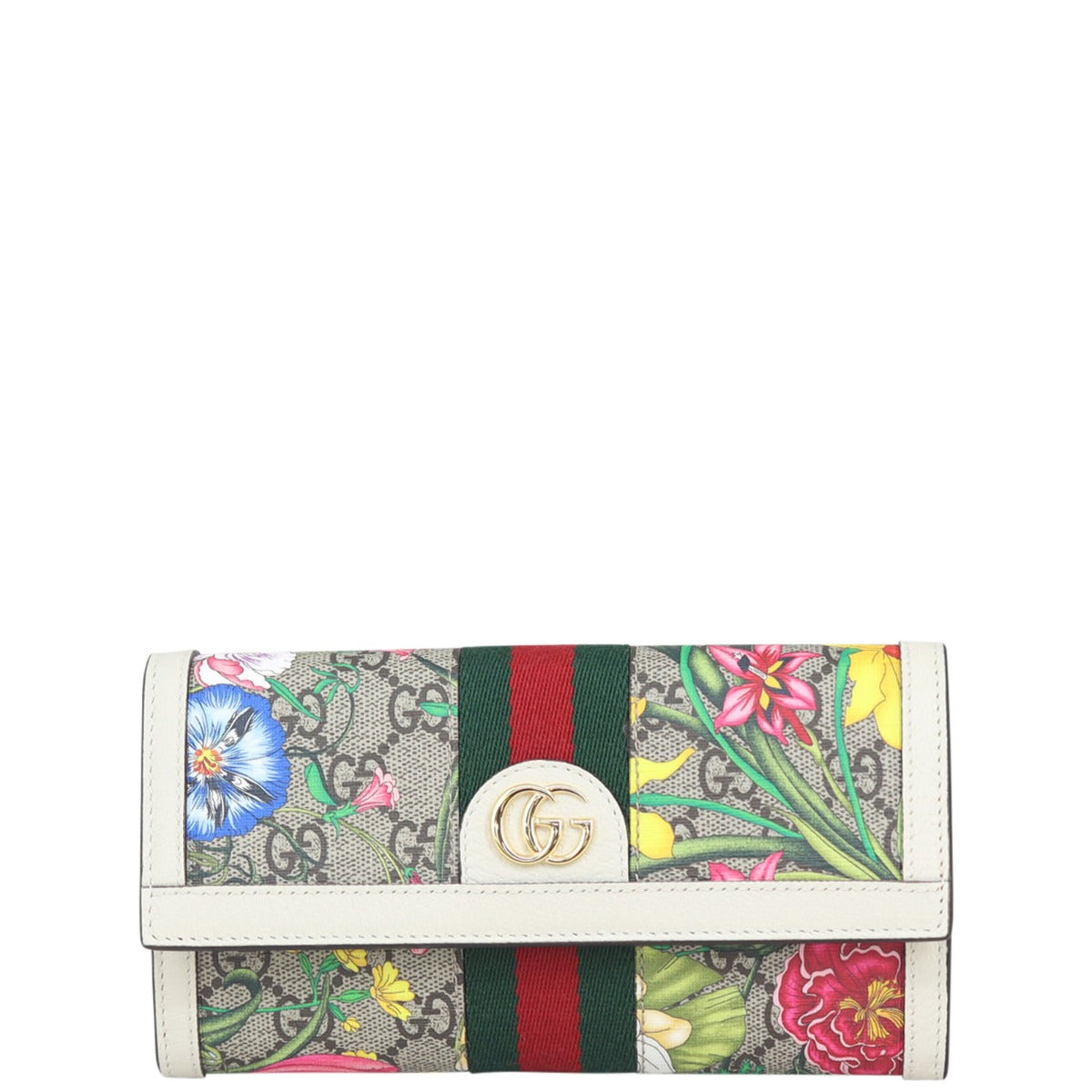 Gucci Flora GG Supreme Ophidia Continental Wallet Front
