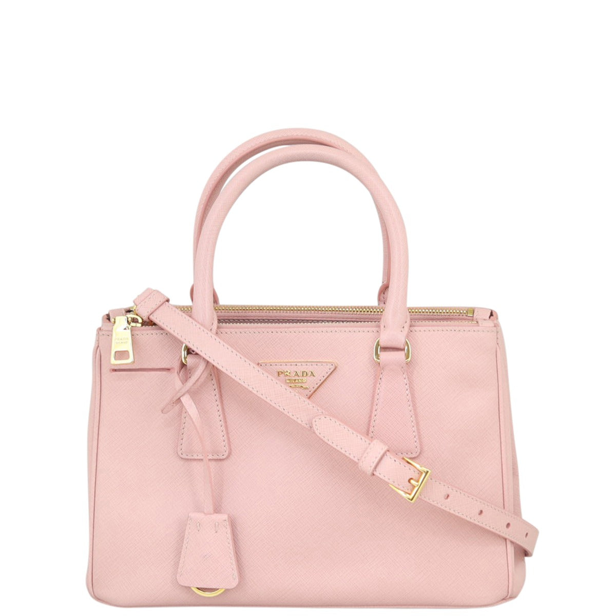 Prada Saffiano Lux Galleria Double Zip Tote Mini Front
