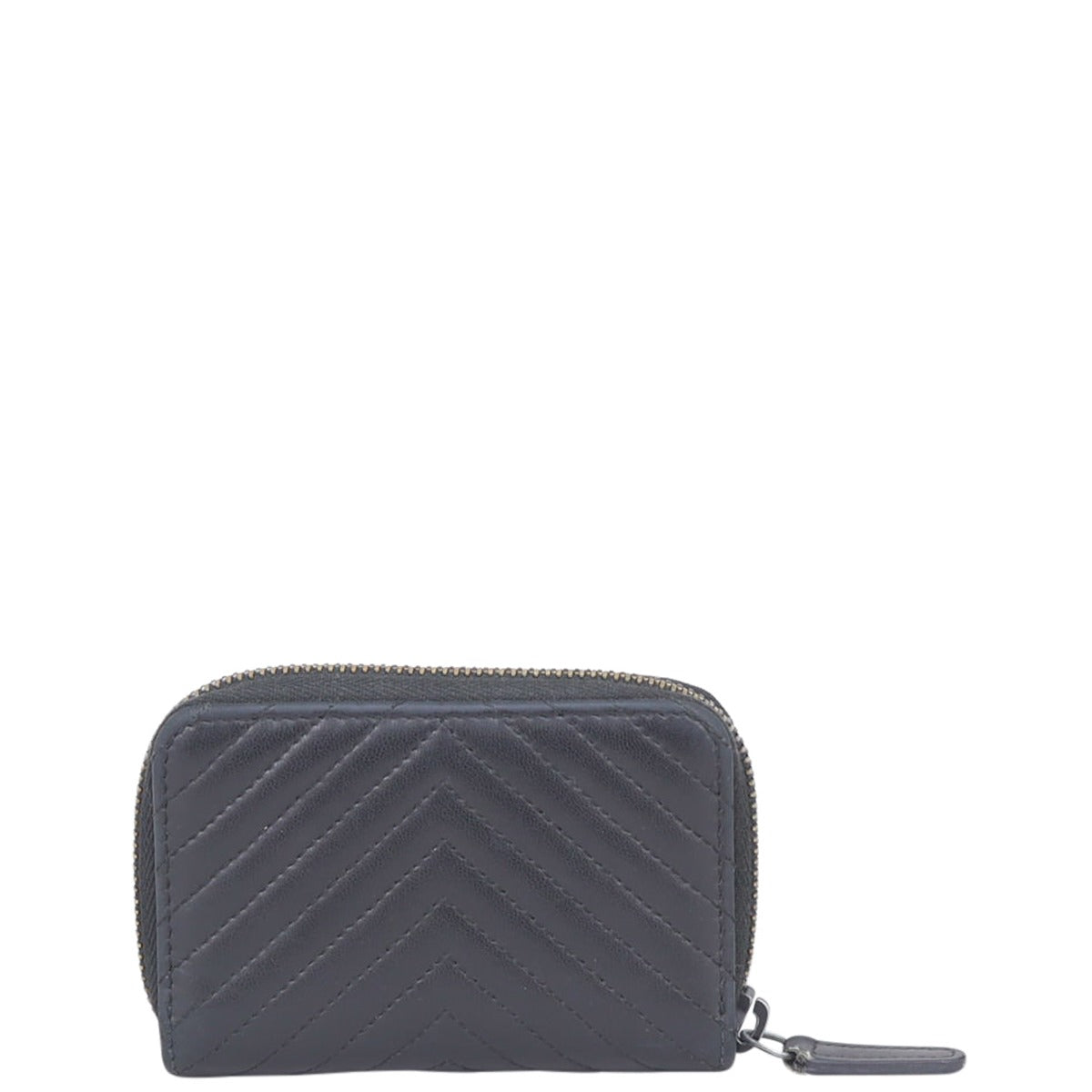 Chanel Chevron Zipped Coin Purse Back