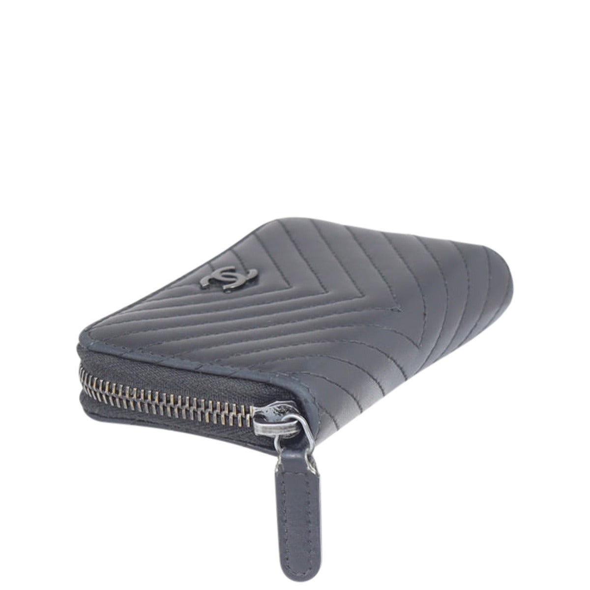 Chanel Chevron Zipped Coin Purse Corner
