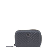 Chanel Chevron Zipped Coin Purse Front
