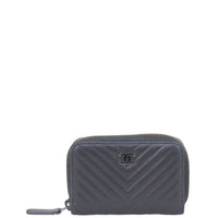 Chanel Chevron Zipped Coin Purse Front
