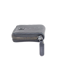 Chanel Chevron Zipped Coin Purse Side
