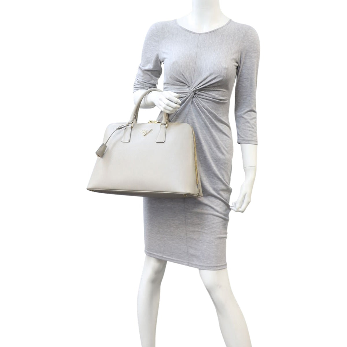 Prada Saffiano Lux Bauletto Tote Mannequin
