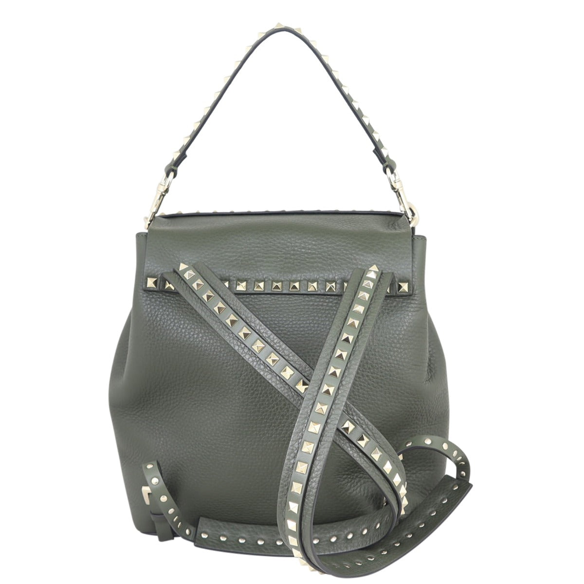 Valentino Rockstud Grainy Calfskin Backpack Back
