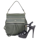 Valentino Rockstud Grainy Calfskin Backpack Shoe

