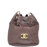 Chanel Vintage Drawstring Bucket Bag Front
