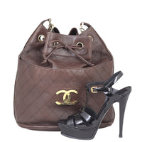 Chanel Vintage Drawstring Bucket Bag Shoe
