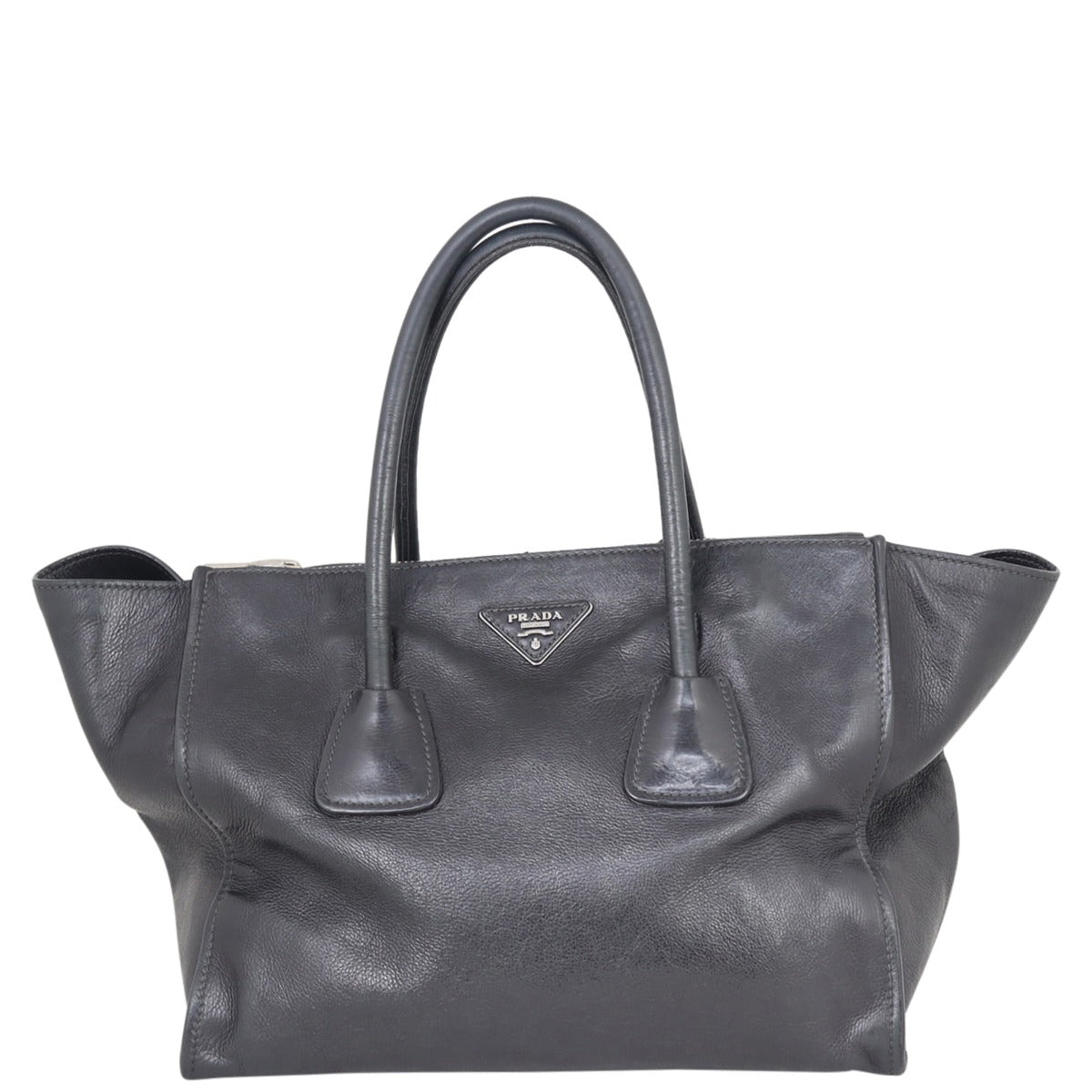 Prada Twin Pocket Glace Calfskin Tote Front
