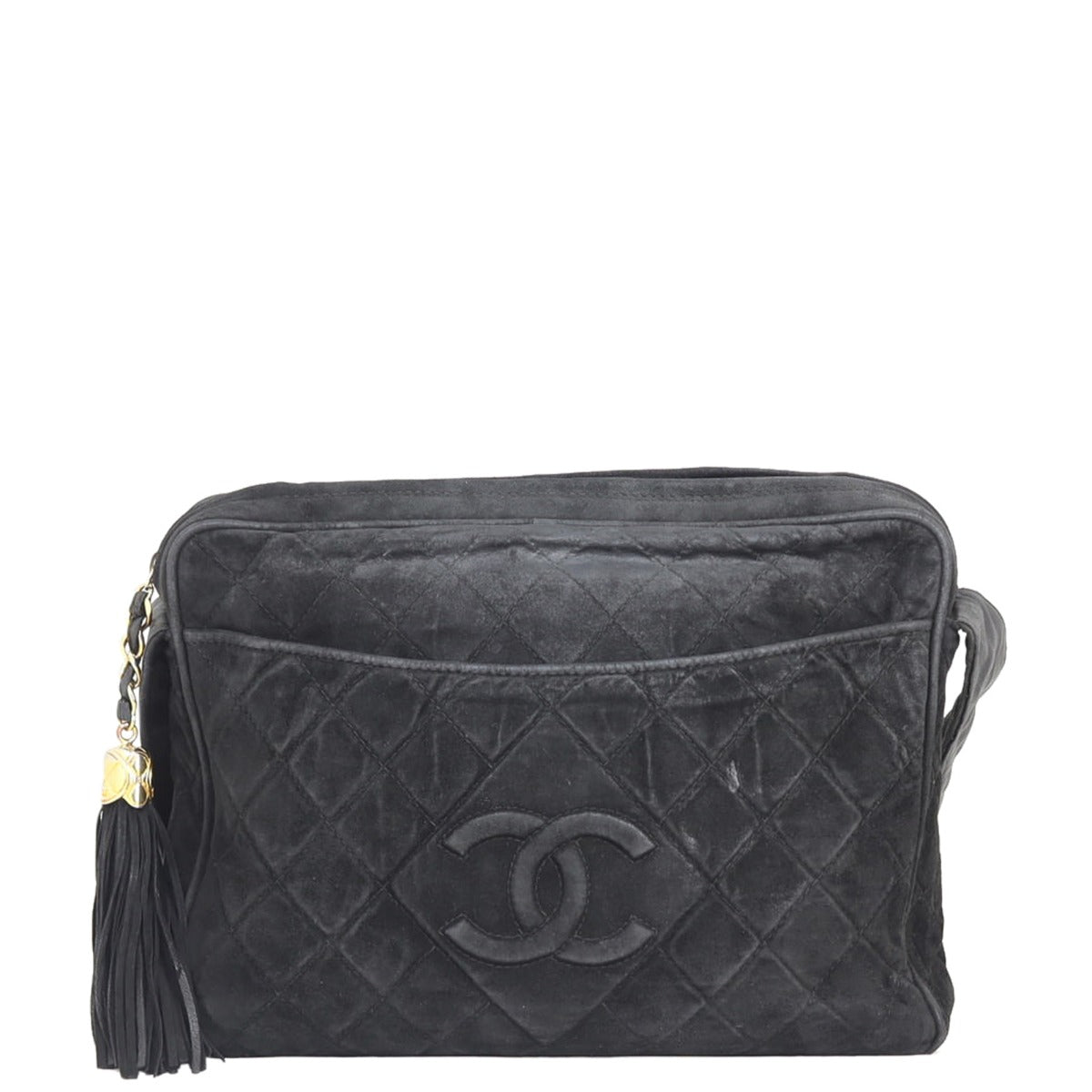 Chanel Suede CC Camera Bag Front
